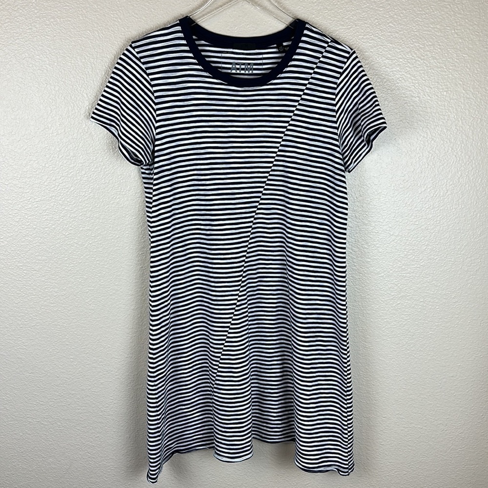 ATM Anthony Thomas Melillo Stripe Jersey Short Sleeve Dress - Picture 4 of 8